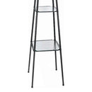 Sentinel - 3 Shelf Frosted Torchiere Floor Lamp With Shelves - Black