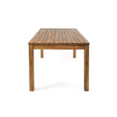 Wilson Expandable Dining Table With Slat Design - Teak Acacia Wood by HouseOfZazla