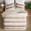 2-Piece Twin/Twin XL Stripe Textured Print Comforter Set, Terracotta
