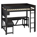 Gaming Loft Bed With Desk, Storage Shelves, LED And Charging Station by HouseOfZazla