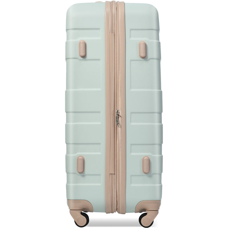 20-Inch Carry-On Luggage with Expandable Travel Bag Set, ABS Hard Shell Two-piece suitcase set, grey green