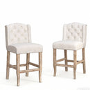 26.78'' Seat Height Vienna Contemporary Fabric Tufted Wingback Counter Stools, Set of 2 by HouseOfZazla