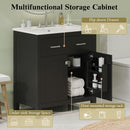 Bathroom Vanity With Ceramic Sink, Modern Single Bathroom Cabinet With 2 Doors And A Shelf, Soft Close Doors by HouseOfZazla