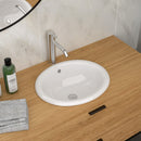 Semi Recessed Bathroom Sink With Countertop Vessel Design, 17" X 15.5" - White by HouseOfZazla