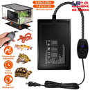 Electric Reptile Heating Pad With 32-122¡F Temperature Adjustment IPX7 Waterproof Timer Setting Under Tank Heating Mat for Lizards Turtles Snake Spide
