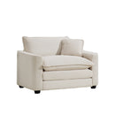 Modern Classic Fabric Single Chair Deep Seat Sofa With Pillow