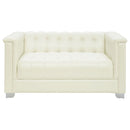 Earline - Upholstered Track Arm Loveseat - White