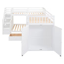 L Shaped Bunk Bed With 3 Drawers, Portable Desk And Wardrobe by HouseOfZazla