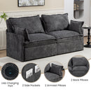 Pull Out Sofa Bed, Convertible Sleeper Sofa Couch, Side Storage, And USB / C - Type Charging Ports Chair by Unique Piece Furniture