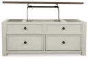 Bolanburg - Lift Top Cocktail Table - White / Brown / Beige