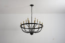 15-Light Industrial Iron Candle Chandelier Modern Farmhouse Pendant Light