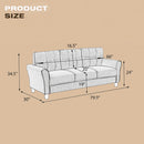 79.9" Modern Living Room Sofa Linen Upholstered Couch Furniture for Home or Office, Light Grey,(3-Seat,)