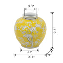 D8.7x9.1' Yellow and White Wide Curved Plum Blossom Vase by HouseOfZazla
