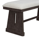 Dining Set With Rectangular Table, 4 Upholstered Chairs & 1 Padded Bench