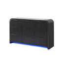 Beverly - Dresser With LED Light, Edge Pulls - White / Black by Unique Piece Furniture