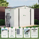 Outdoor Garden Storage Shed, Tool Shed With Pitched Roof Waterproof With 1 Window And 2 Lockable Door - White / Gray by HouseOfZazla