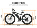 26" 500W Electric Bike Fat Tire P7 36V 12.5AH Removable Lithium Battery for Adults S07-P