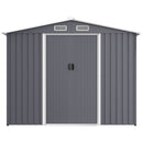Outdoor Storage Shed Large Metal Tool Sheds, Heavy Duty Storage House With Sliding Doors