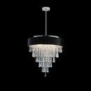 18-inch Modern Crystal Chandelier with Black Velvet Shade