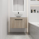30" Modern Design Float Bathroom Vanity With Ceramic Basin Set, Wall Mounted White Oak Vanity With Soft Close Door, KD-PackingD-Packing Pieces