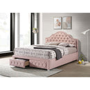 Robinette - Full Bed Upholstered Storage - Pink by HouseOfZazla