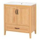 Elegant Fluted Bathroom Vanity With Sink, Soft Close Doors & Drawer by HouseOfZazla