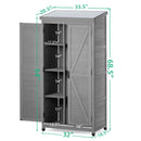 Wood Outdoor Storage Cabinet With Metal Top Garden Shed For Yard And Patio - Gray