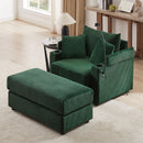 Modern Style Loveseat Sofa Sectional Sofa Couch With Storage Space, A Movable Ottoman, Two USB Ports, Two Cup Holders, A Phone Holder For Living Room by HouseOfZazla