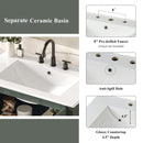 Vintage Bathroom Vanity With Ceramic Sink, Adjustable Shelves by HouseOfZazla