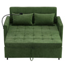 Loveseat Sofa Bed Sleeper With Reversible Backrest, Side Pockets, USB Ports, Phone Holder