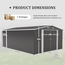 Campcraft Outdoor Storage Shed 10x14 FT with 3 Lockable Doors by HouseOfZazla