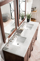 James Martin Addison 72" Double Bathroom Vanity, Mid-Century Acacia