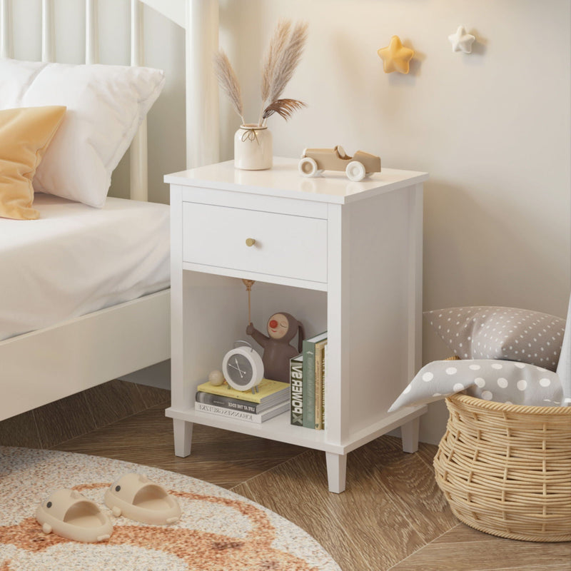 Nightstand & 1 Drawer And 1 Shelf - White, photo 5 of 7