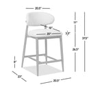 Locke - Modern Upholstered Counter Stool With Frame - Salt / Pepper by HouseOfZazla