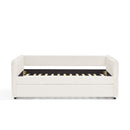 Daybed with Trundle Upholstered Tufted Sofa Bed, Twin Size, Boucle Fabric, Beige (83'x43'x29.5')