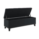 Button-Tufted Storage Ottoman With Safety Close Hinge