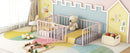 Metal Floor Bed Frame With Fence And Door by HouseOfZazla