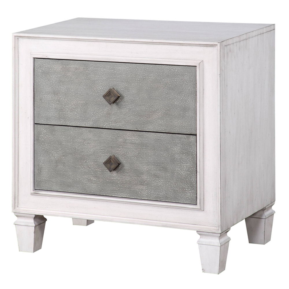 Katia - Nightstand - Rustic Gray & Weathered White, photo 6 of 7