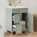 Transitional Style Bathroom Vanity Cabinet With Ceramic Sink by HouseOfZazla