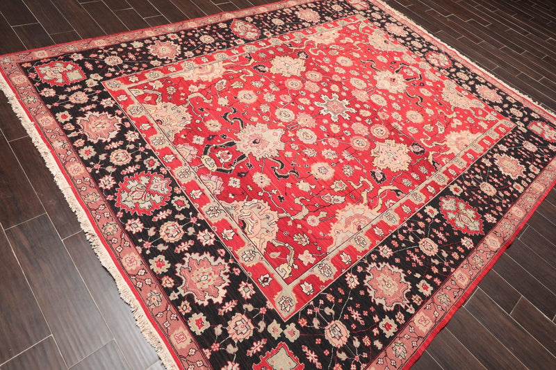 7'10" x 10' Hand Knotted Reversible Heriz Wool Area Rug Red