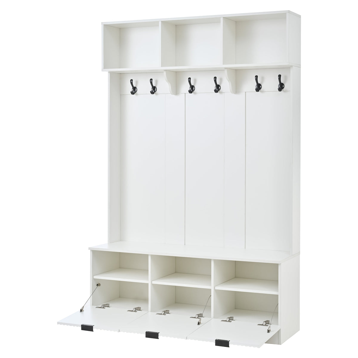 49.6" 5-in-1 Hall Tree with Bench, Shoe Storage & Cabinets, photo 10 of 10