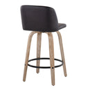 Toriano - Contemporary Fixed-Height Counter Stool & Swivel With Round Footrest (Set of 2) by HouseOfZazla