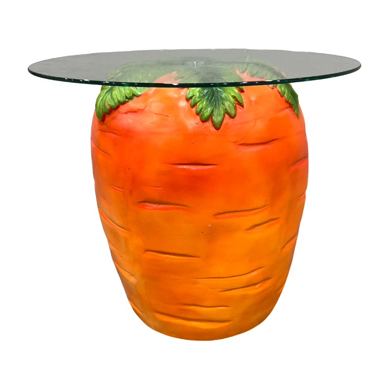 Carrot Shaped Side Table with Glass Top, photo 7 of 9