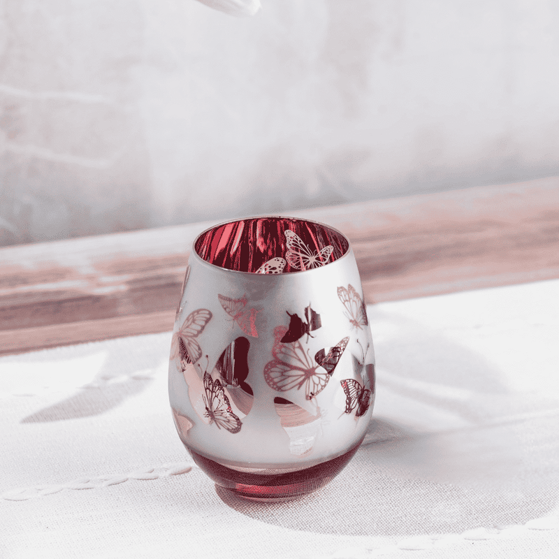 Pink Butterfly Stemless Wine Glasses, photo 5 of 7