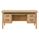 Goodson 64-inch 4-Drawer Double Pedestal Computer Desk Distressed Light Brown
