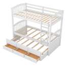 Bunk Bed With Trundle And Drawers, Arched Headboard And Footboard by HouseOfZazla