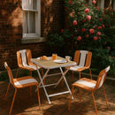 4 Piece Set Of Modern Striped Single Chairs With Folding Square Table by Unique Piece Furniture