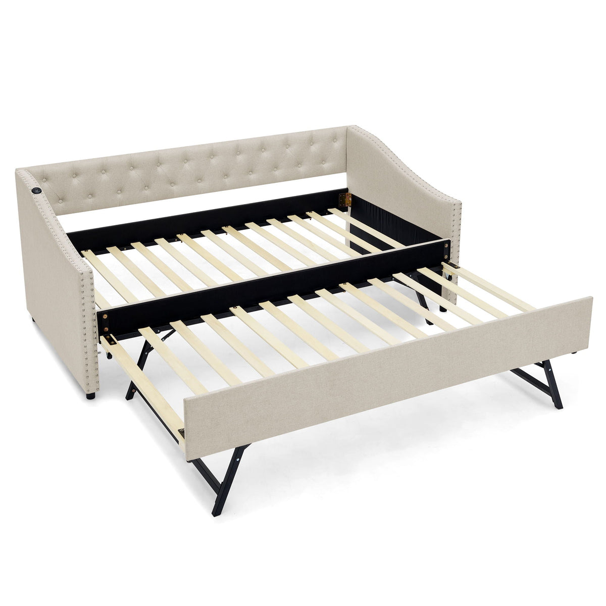 Upholstered Daybed With USB Charging & Pull Out Bed, photo 38 of 40