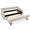 Upholstered Daybed With USB Charging & Pull Out Bed by HouseOfZazla