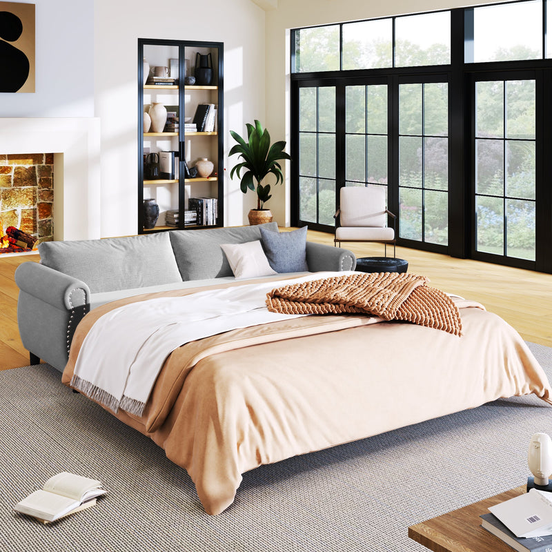 80.7" 2-in-1 Sofa Bed Sleeper with Large Memory Mattress(63"x70.9x3.3 inch), for Living Room Spaces Bedroom